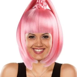 HPO Kawaii Pink Womens Wig | Character Bob Cosplay Halloween Wig | Premium Breathable Capless Cap