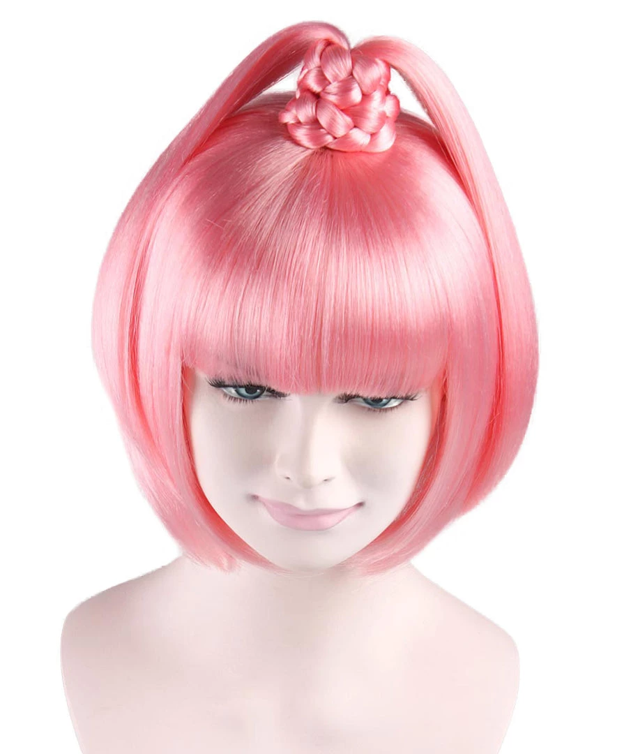 HPO Kawaii Pink Womens Wig | Character Bob Cosplay Halloween Wig | Premium Breathable Capless Cap