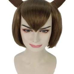 HPO Men's Deer Angel Womens Wig | Brown Cosplay Wig W/ Ears | Premium Breathable Capless Cap