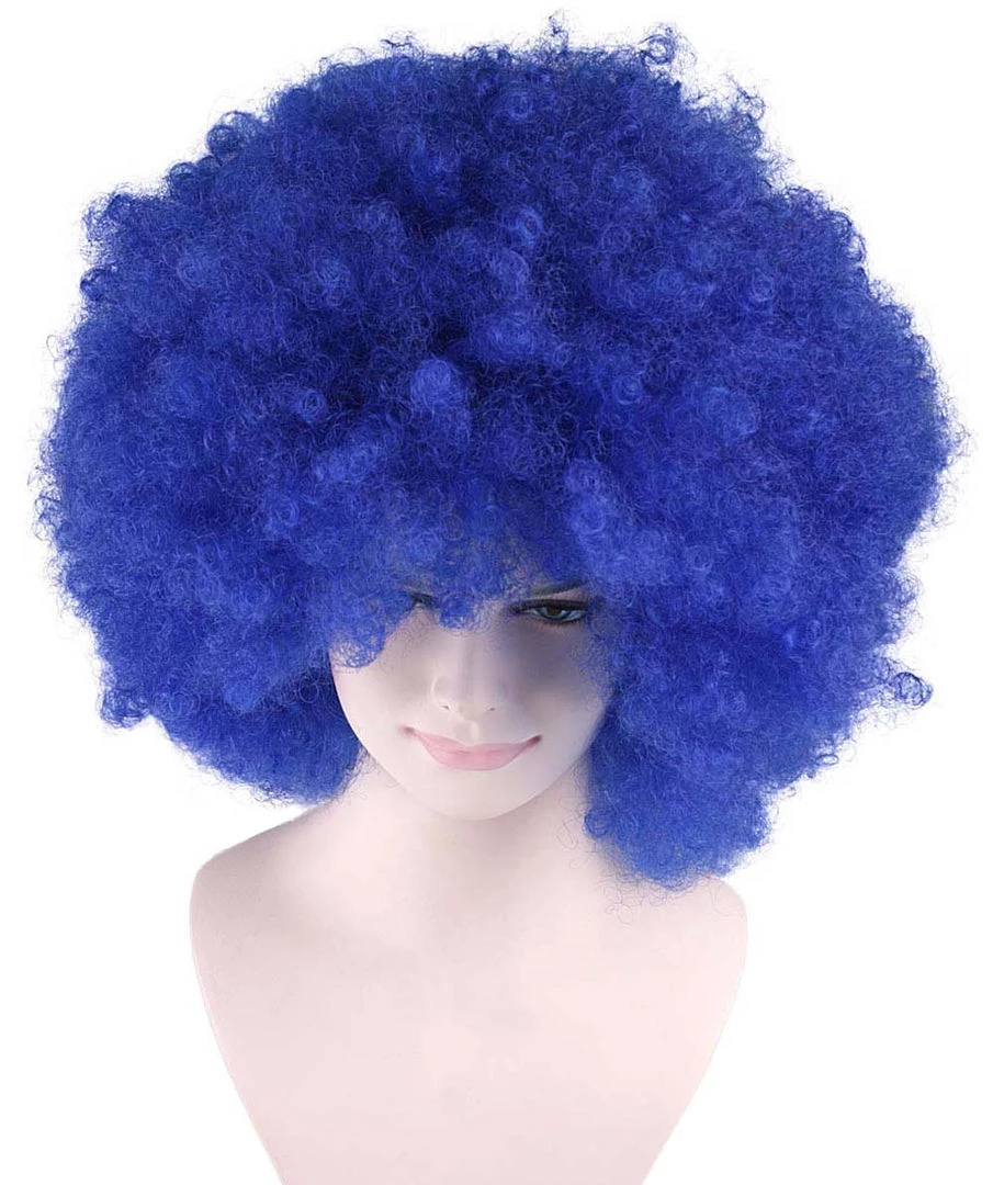 HPO Men's Bubble Lucy Womens Wig | Afro Jumbo Blue Cosplay Halloween Wig | Premium Breathable Capless Cap