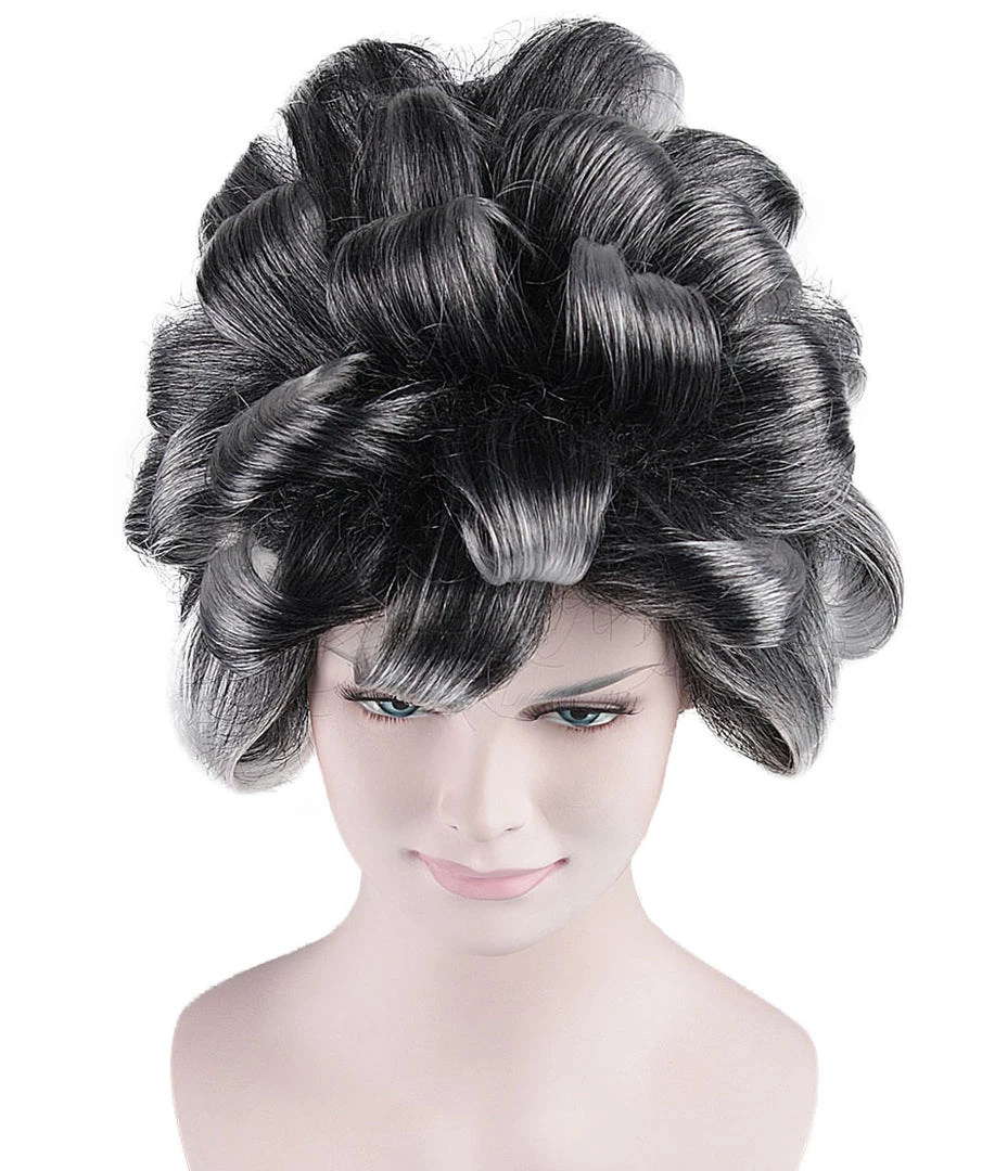 HPO Men's Witch Craft Black And Grey Womens Wig | Gothic Character Cosplay Halloween Wig | Premium Breathable Capless Cap