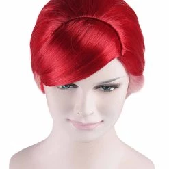 HPO Pretty Red Ponytail Womens Wig | Pop Star Character Cosplay Halloween Wig | Premium Breathable Capless Cap