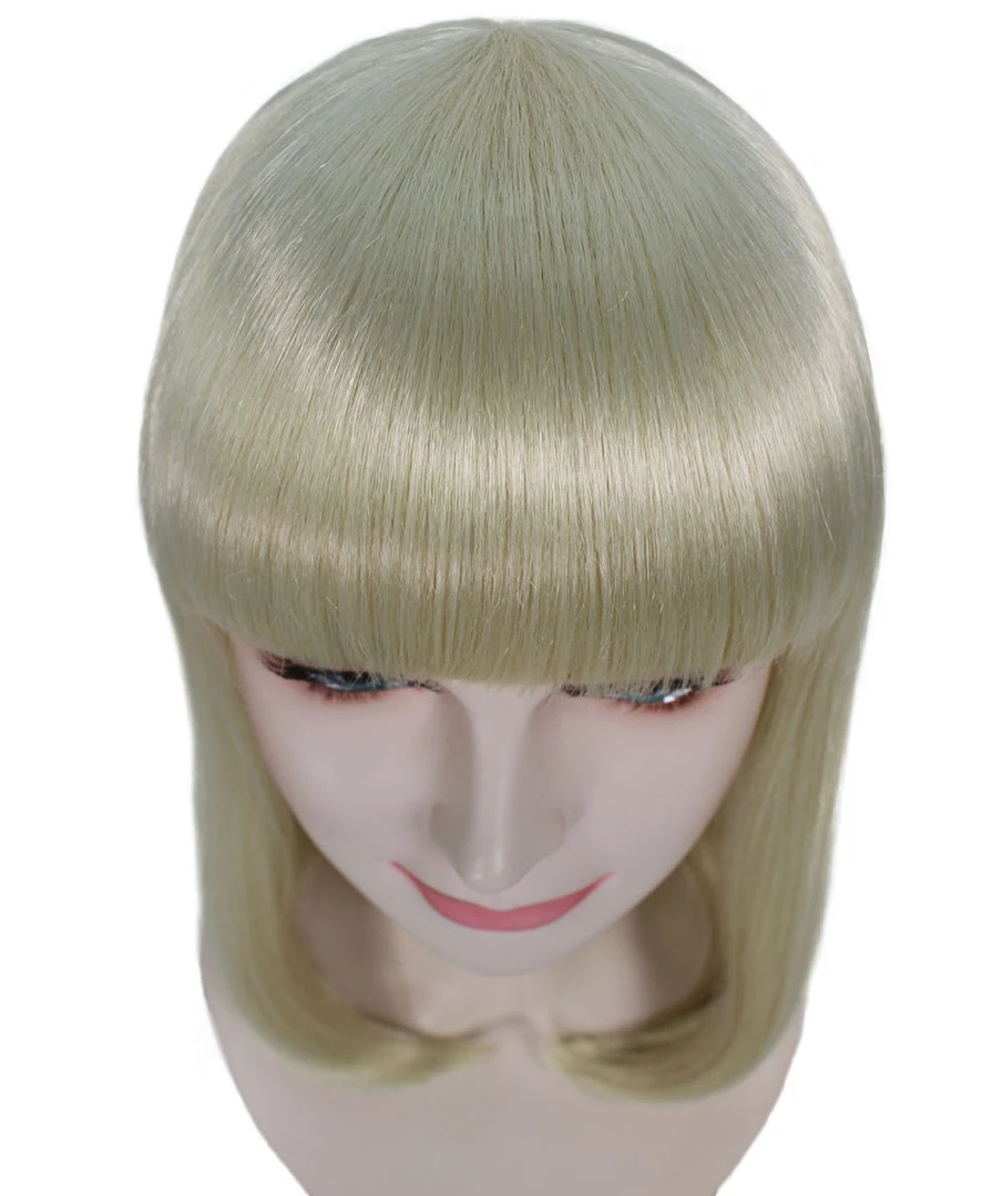 HPO Charm Sunny Blonde Womens Wig | Medium Glamour Cosplay Halloween Wig | Premium Breathable Capless Cap