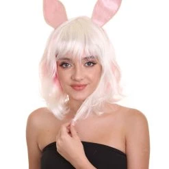 HPO Men's Easter Bunny Womens Wig | Short Easter Wig | Premium Breathable Capless Cap