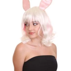 HPO Men's Easter Bunny Womens Wig | Short Easter Wig | Premium Breathable Capless Cap