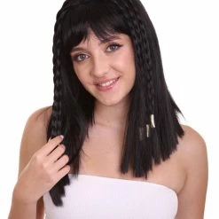 HPO Queen Cleopatra Womens Wig | Black Historical Wigs | Premium Breathable Capless Cap