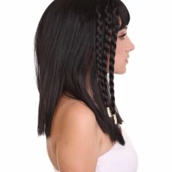 HPO Queen Cleopatra Womens Wig | Black Historical Wigs | Premium Breathable Capless Cap