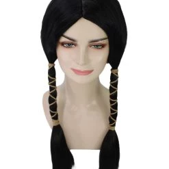 HPO Animation Womens Wig | Black Braided Cosplay Halloween Wig | Premium Breathable Capless Cap