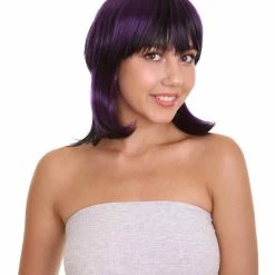 HPO SALE Ghost Of The Shell | Black & Purple Cosplay Wig | Premium Breathable Capless Cap