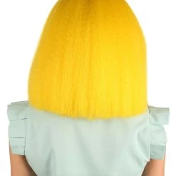HPO Australian Singer Wig | Yellow Large Celebrity Cosplay Wigs | Premium Breathable Capless Cap Women's