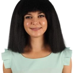 HPO Australian Singer Womens Wig | Black Large Celebrity Cosplay Wigs | Premium Breathable Capless Cap Women's