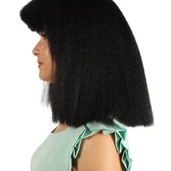 HPO Australian Singer Womens Wig | Black Large Celebrity Cosplay Wigs | Premium Breathable Capless Cap Women's