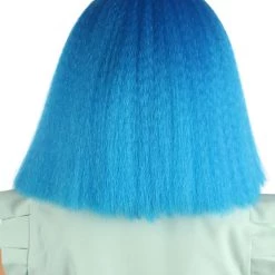 HPO Australian Singer Womens Wig | Neon Blue Large Celebrity Wigs | Premium Breathable Capless Cap Women's