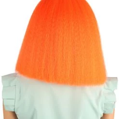 HPO Australian Singer Womens Wig | Neon Orange Large Celebrity Cosplay Wigs | Premium Breathable Capless Cap