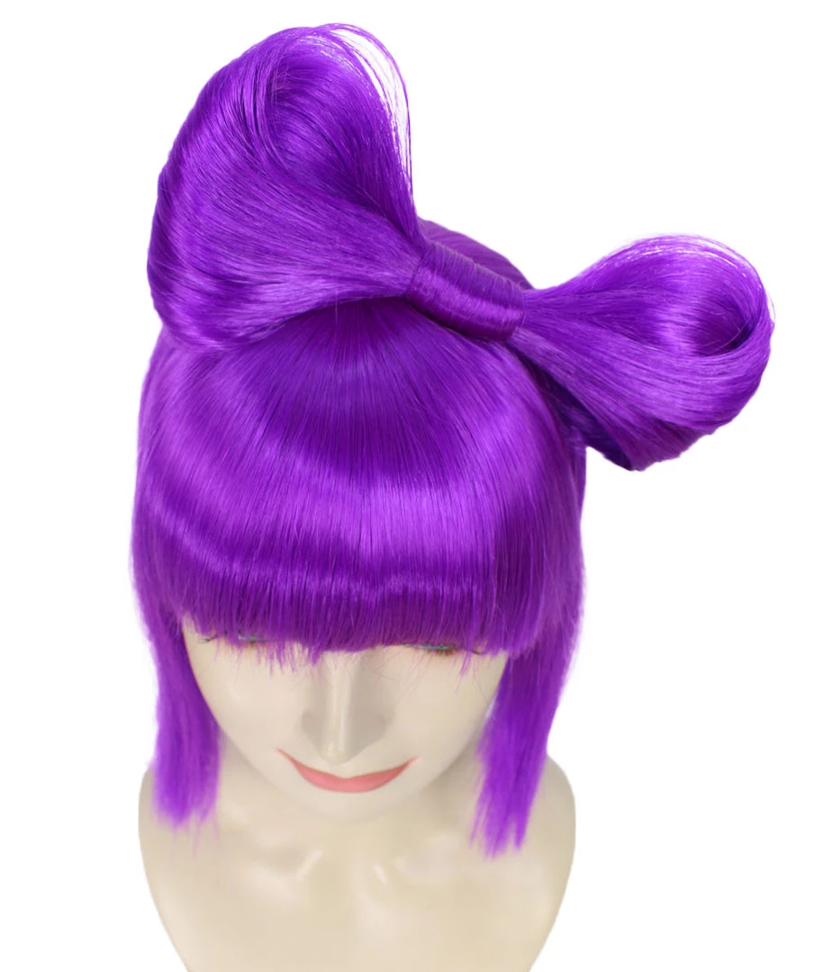 HPO Neon Purple Butterfly Womens Wig | Party Ready Fancy Cosplay Halloween Wig | Premium Breathable Capless Cap