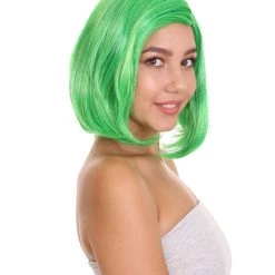 HPO Womens Wig | Green Party Ready Fancy Cosplay Halloween Wig | Premium Breathable Capless Cap