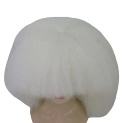 HPO Extra Large Australian Singer Bob Womens Wigs | White Bob Pop Star Wigs | Premium Breathable Capless Cap Men's