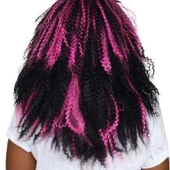 HPO Vampiress Black And Pink Womens Wig | Super Size Jumbo Ghost Horror Wig | Premium Breathable Capless Cap