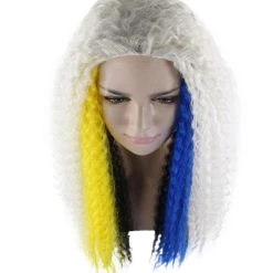 HPO Monster Womens Wig | White Long Curly Wig | Premium Breathable Capless Cap