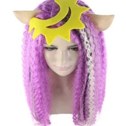 HPO Men's Monster Womens Wig | Purple Curly Long Wig | Premium Breathable Capless Cap