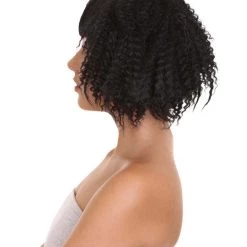 HPO Adult Womens Crimped Ponytail Wig | Light Blue & Black Celebrity Wig | Premium Breathable Capless Cap Men's