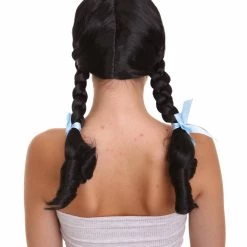 HPO Men's Womens Ponytail Wig | Black Braided Ponytail Wig | Premium Breathable Capless Cap