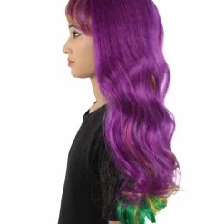 HPO | Adult Women's Long Curly Multicolored Cosplay Wig | Premium Breathable Capless Cap