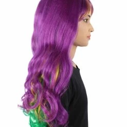 HPO | Adult Women's Long Curly Multicolored Cosplay Wig | Premium Breathable Capless Cap