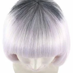 HPO Fashion Curly Womens Wig | Fancy White Medium Wavy Cosplay Halloween Wig | Premium Breathable Capless Cap Women's