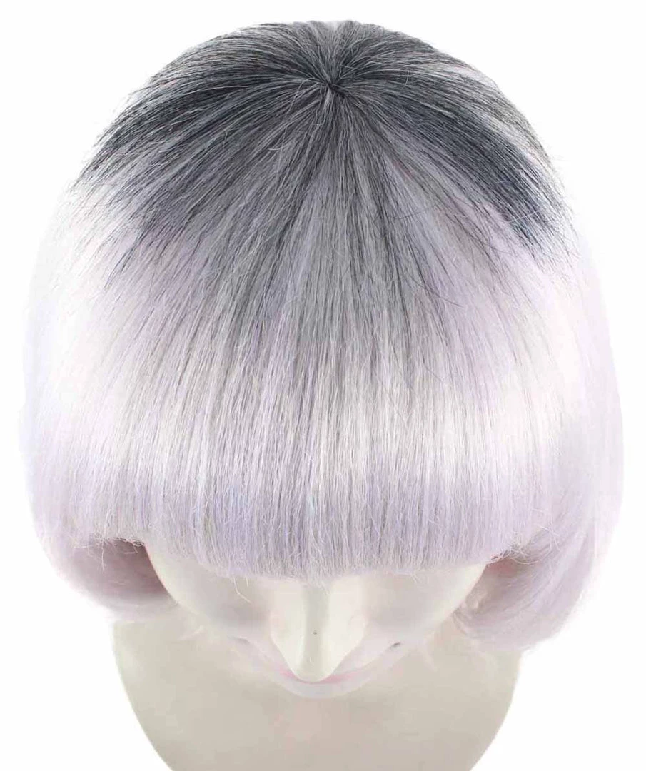 HPO Fashion Curly Womens Wig | Fancy White Medium Wavy Cosplay Halloween Wig | Premium Breathable Capless Cap Women's