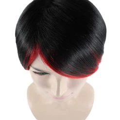 HPO Women's Anime Cosplay Party Black And Red Womens Wig | Cartoon Two Toned Cosplay Halloween Wig | Premium Breathable Capless Cap