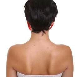 HPO Women's Anime Cosplay Party Black And Red Womens Wig | Cartoon Two Toned Cosplay Halloween Wig | Premium Breathable Capless Cap