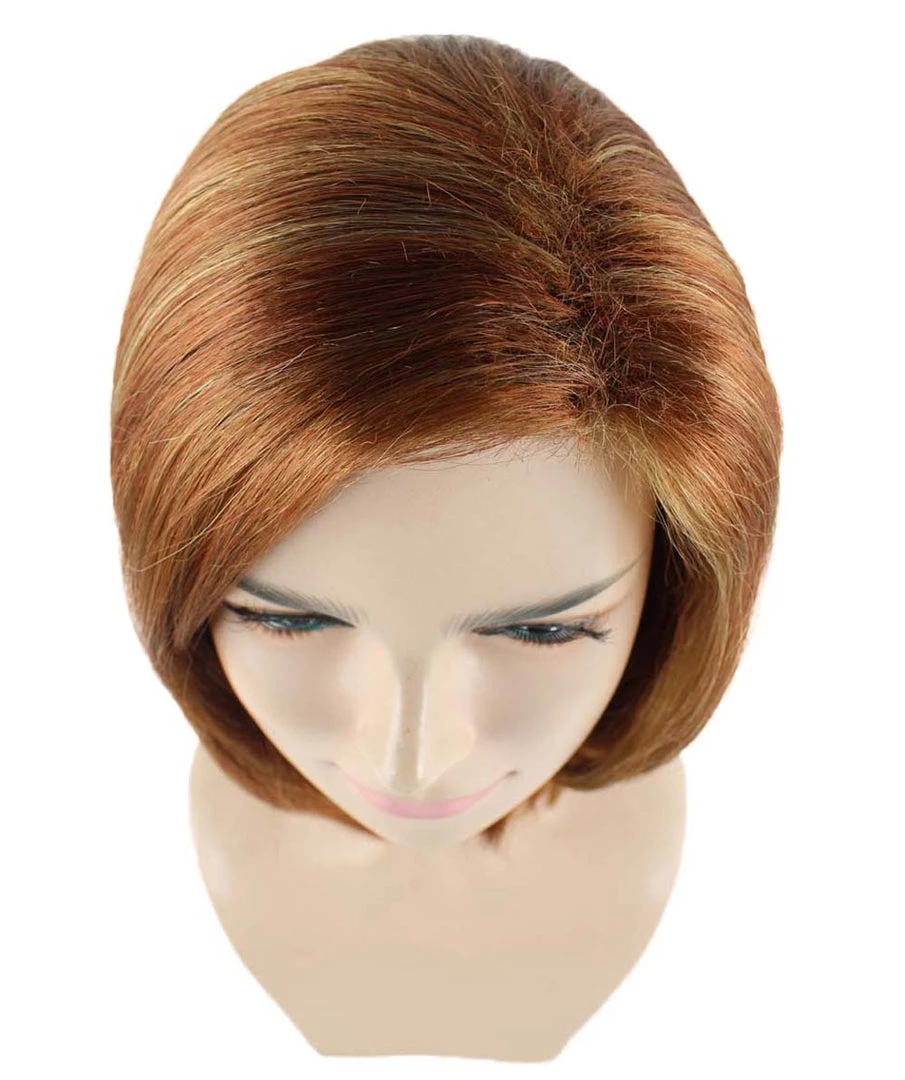 HPO Natural Brown Womens Wig | TV/Movie Short Brown Fancy Cosplay Halloween Wig | Premium Breathable Capless Cap