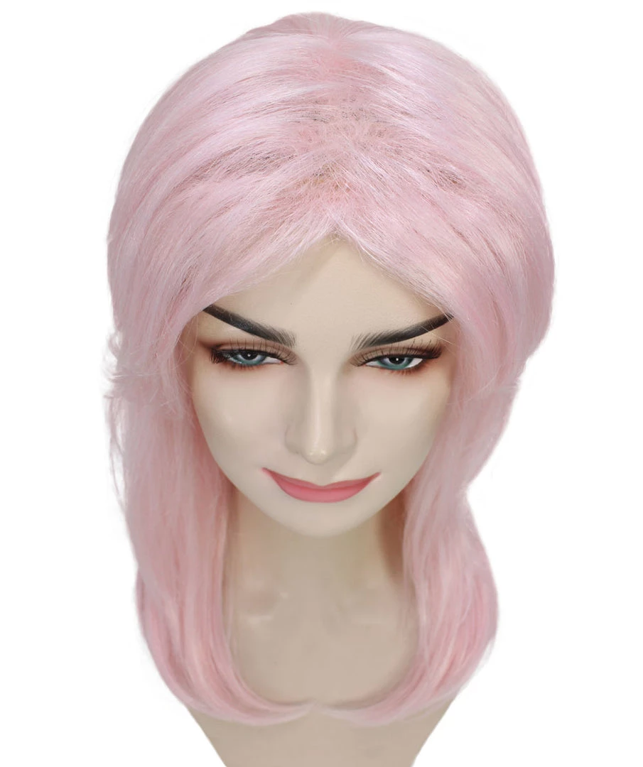 HPO Pastel Pink Jem Womens Wig | Party Ready Fancy Cosplay Halloween Wig | Premium Breathable Capless Cap