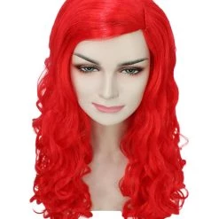 HPO Men's Womens Sea Princess | Red Long TV/Movie Wig | Premium Breathable Capless Cap