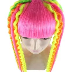 HPO Women's Crazy Dolly Clown Womens Wig | Character Cosplay Halloween Wig | Premium Breathable Capless Cap