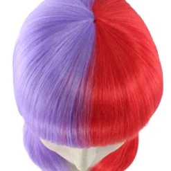 HPO Two-tone Purple Red Bob Womens Wig | Sexy Cosplay Party Halloween Wig | Premium Breathable Capless Cap Women's