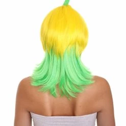 HPO Men's Banana Queen Womens Wig | Yellow Green Bob Cosplay Halloween Wig | Premium Breathable Capless Cap