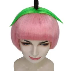 HPO Women's Peach Womens Wig | Bob Party Ready Fancy Cosplay Halloween Wig | Premium Breathable Capless Cap