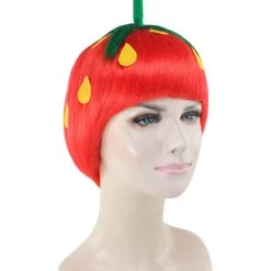 HPO Strawberry Womens Wig | Short Red Wig | Premium Breathable Capless Cap