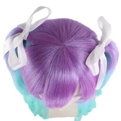 HPO Double Ponytail Womens Wig | Blue & Purple Wig | Premium Breathable Capless Cap