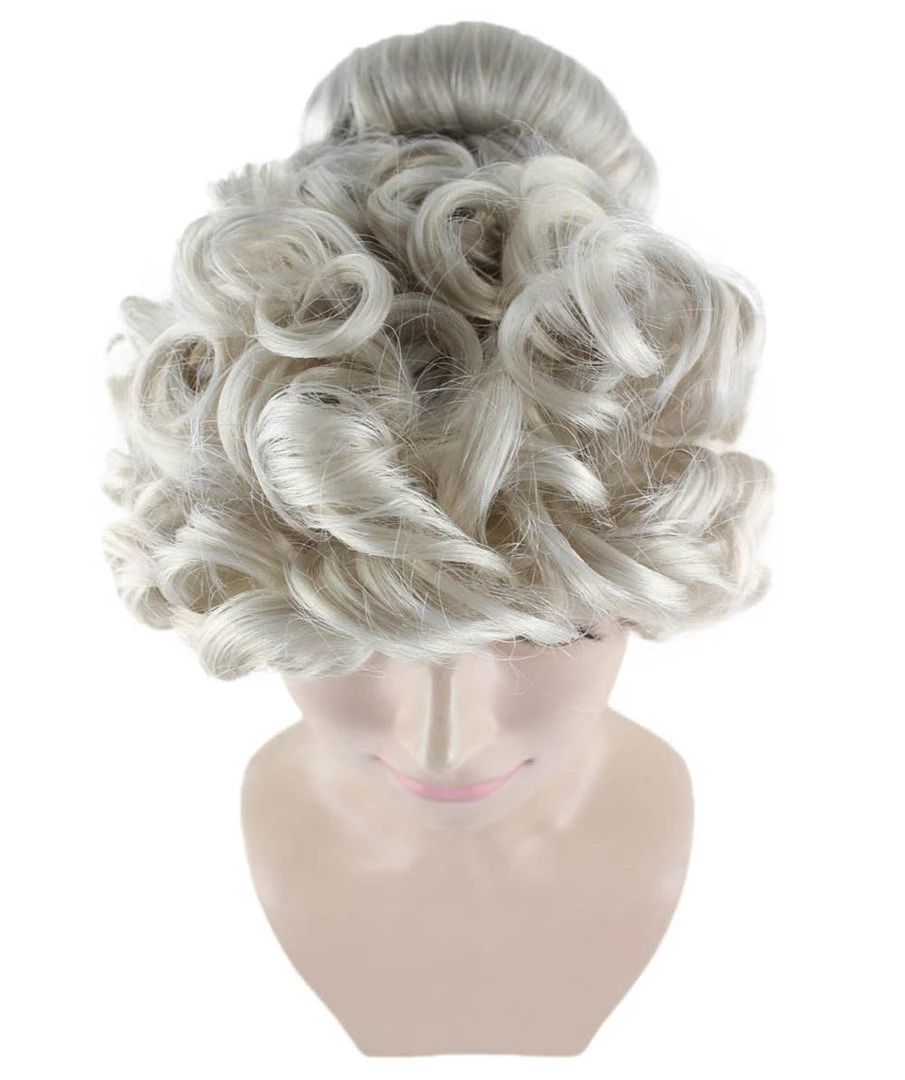 HPO Women's Mrs Claus Womens Wig | TV/Movie Short Blonde Fancy Cosplay Halloween Wig | Premium Breathable Capless Cap