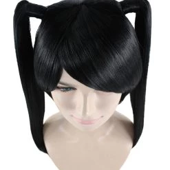HPO Japanese Anime School Idol Womens Wig | Black Cartoon Ponytail Asian Wig | Premium Breathable Capless Cap Men's