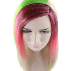 HPO Tri-Color Punk Unisex Wig | Sexy Cosplay Party Halloween Wig | Premium Breathable Capless Cap Women's