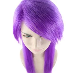 HPO Men's Womens Glamour Wig | Purple Stage/Event Fancy Halloween Wig | Premium Breathable Capless Cap