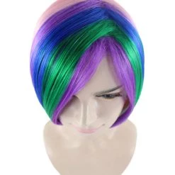 HPO Men's Short Rainbow Womens Wig | Bob Party Ready Fancy Cosplay Halloween Wig | Premium Breathable Capless Cap