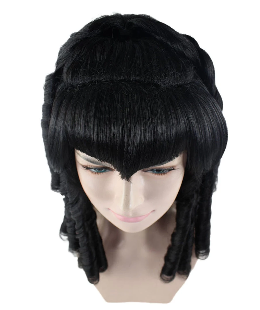 HPO Women's Curly Gothic Vampire Womens Wig | Vampiress Character Cosplay Halloween Wig | Premium Breathable Capless Cap