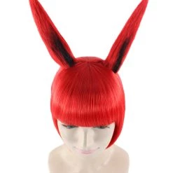 HPO Women's Red Bunny Womens Wig | Rabbit Animal Party Ready Fancy Cosplay Halloween Wig | Premium Breathable Capless Cap