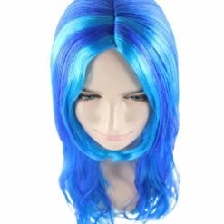 HPO Long Wavy Blue Womens Wig | Sexy Cosplay Party Halloween Wig | Premium Breathable Capless Cap Women's
