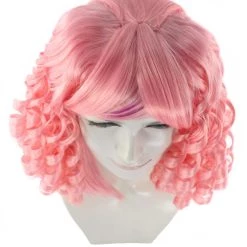 HPO Lolity Short Curly Womens Wig | Neon Pink Curly Fashion Glamour Wig | Premium Breathable Capless Cap Women's
